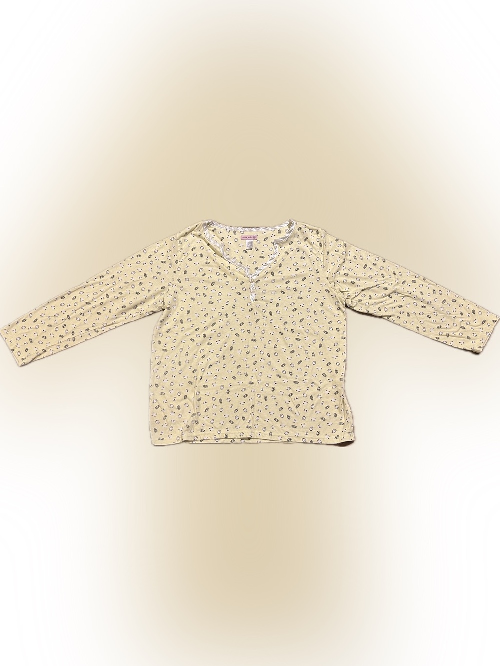 Emme Jordan 1X Yellow Pajama Shirt With Sheep